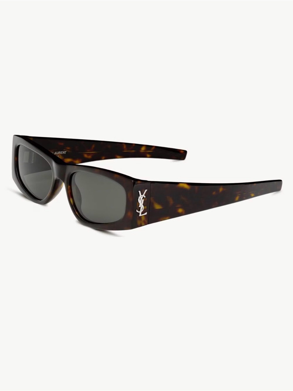 Yves Saint Laurent dark Havana & grey Sunglasses with Gold YSL Logo